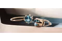 Vintage style Earrings Aquamarine Original Vintage 14K Rose Gold vec056r